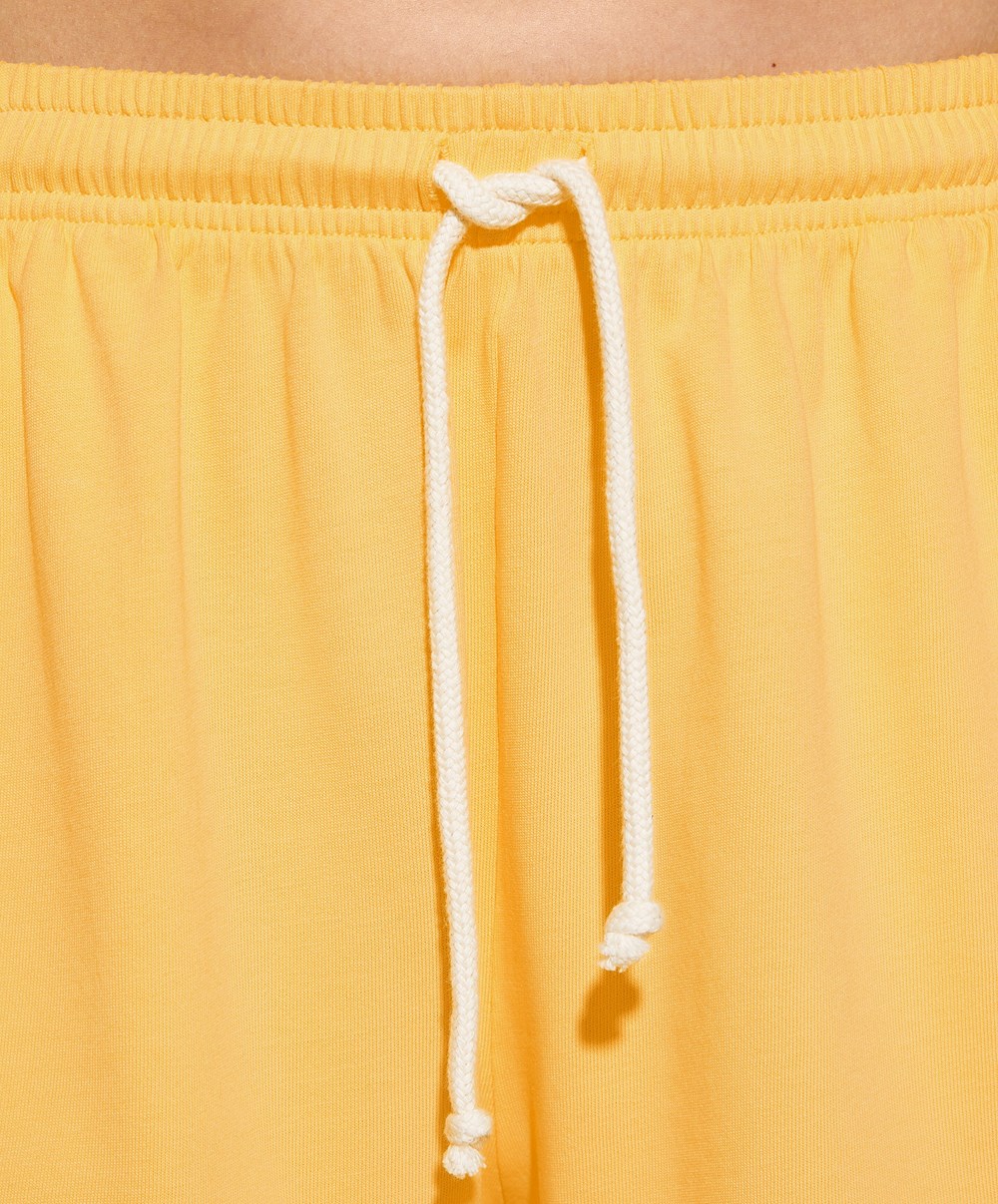 Mid-yellow Oysho Washed 100% Cotton Shorts | RFYO09627