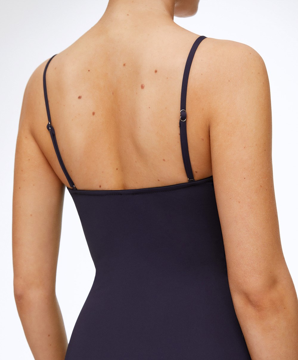 Midnight Blue Oysho Sweetheart Neckline Sequin Swimsuit | LXDP02764