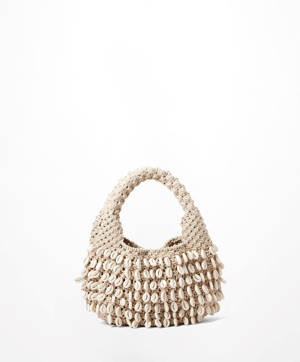 Natural Oysho Shell Handbag With Handle | PHZF16453