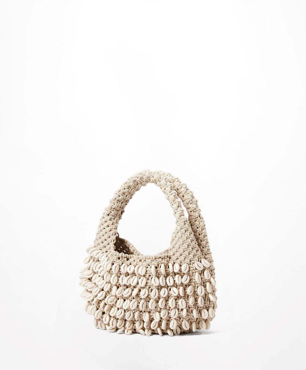 Natural Oysho Shell Handbag With Handle | PHZF16453