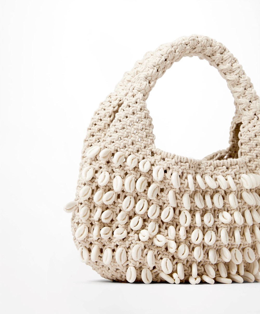 Natural Oysho Shell Handbag With Handle | PHZF16453