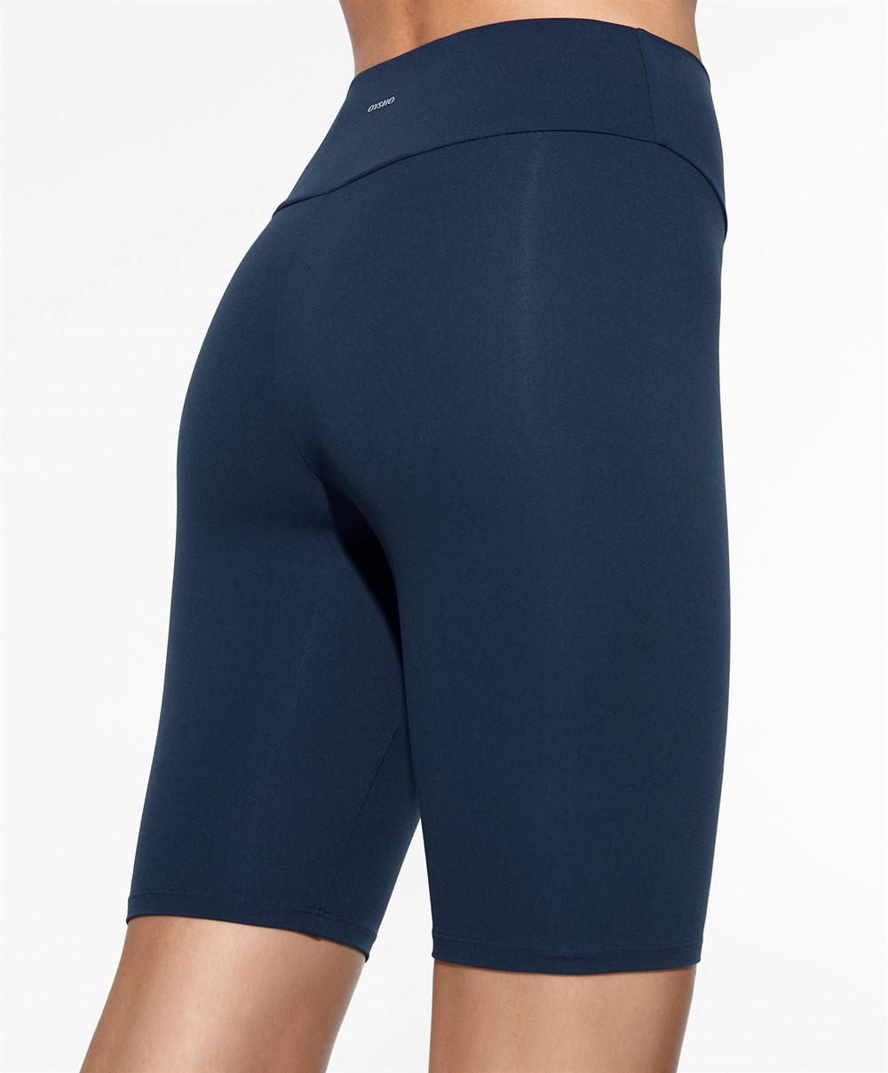 Navy Blue Oysho Comfortlux High-rise 25cm Cycle Leggings | WKFQ36127