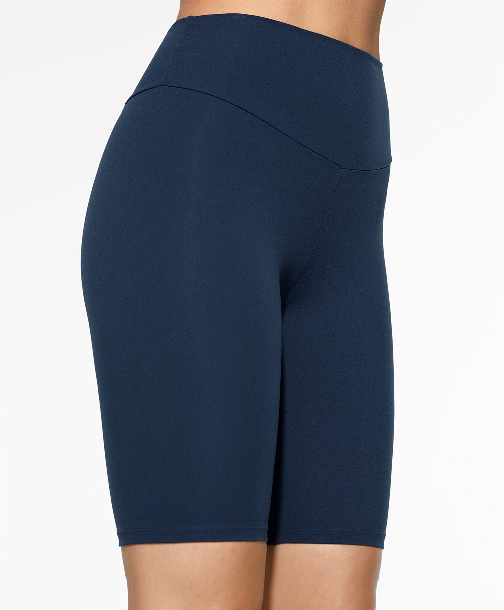 Navy Blue Oysho Comfortlux High-rise 25cm Cycle Leggings | WKFQ36127