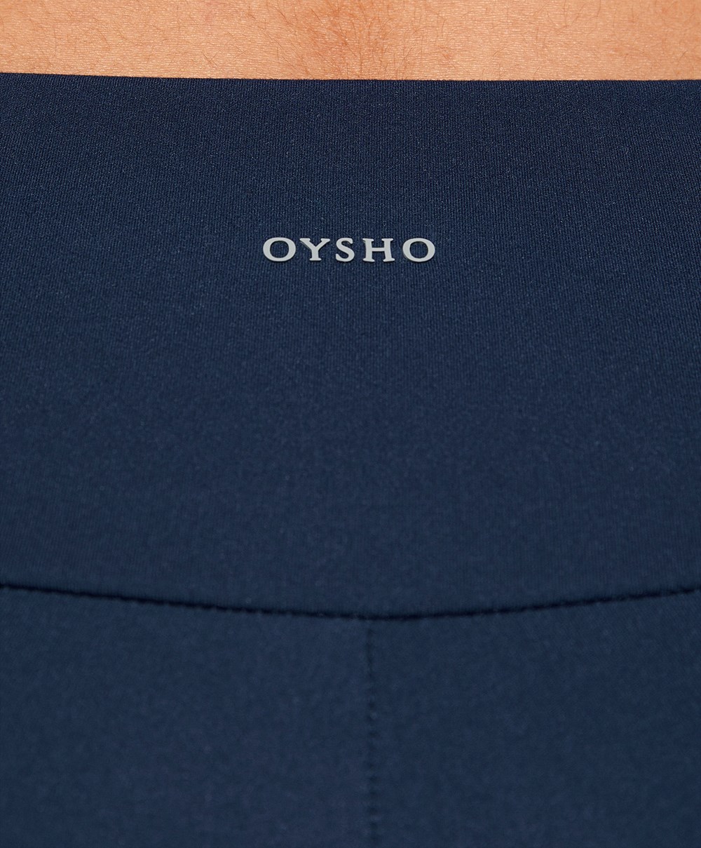 Navy Blue Oysho Comfortlux High-rise 25cm Cycle Leggings | WKFQ36127