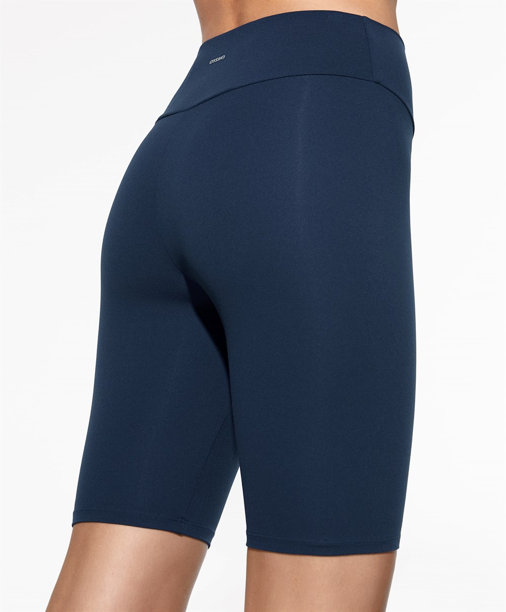 Navy Blue Oysho Comfortlux High-rise 25cm Cycle Leggings | ZDMJ03842