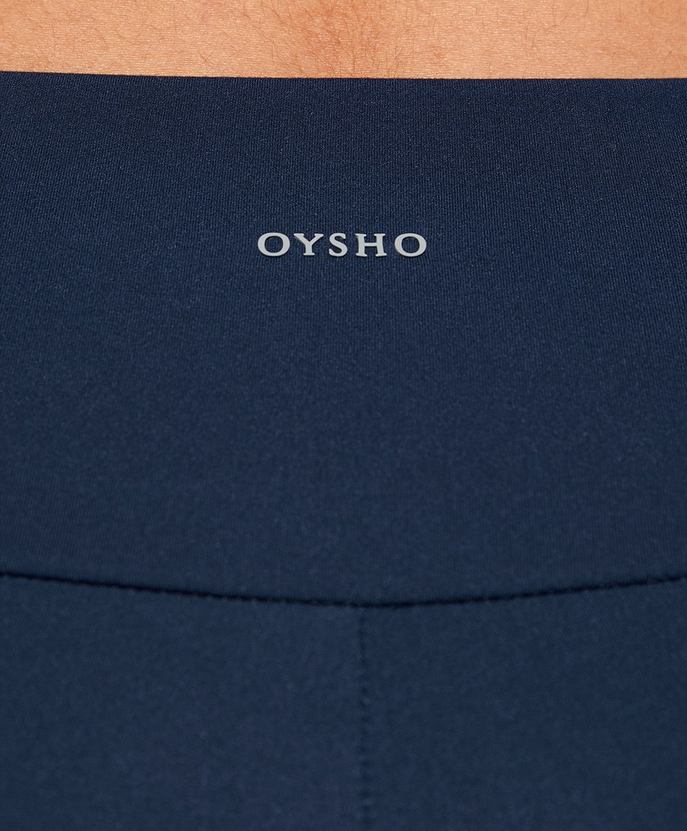 Navy Blue Oysho Comfortlux High-rise 25cm Cycle Leggings | ZDMJ03842