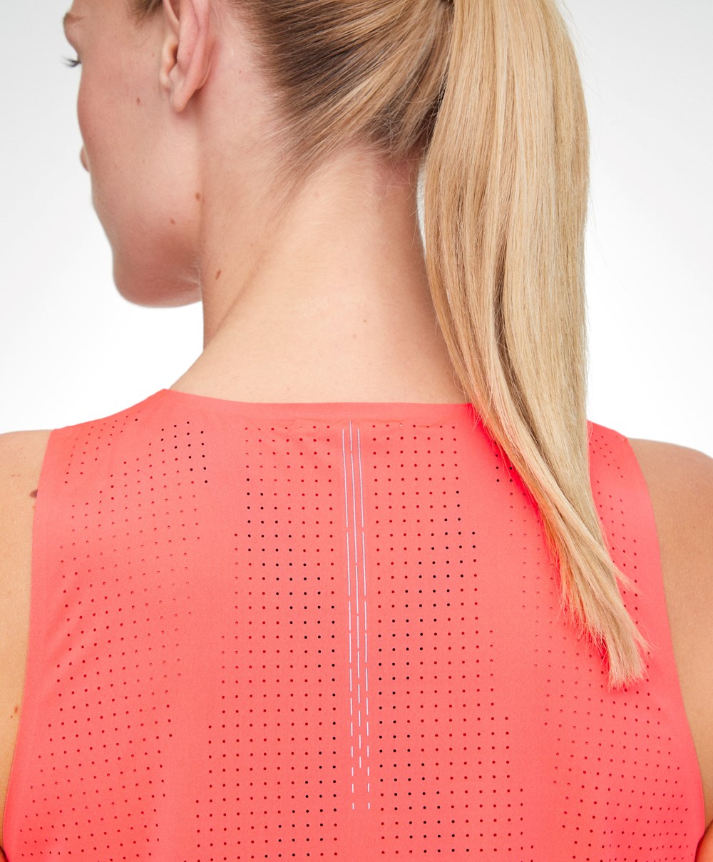 Neon Pink Oysho Microperforated Technical Sleeveless T-shirt | BAUX90452