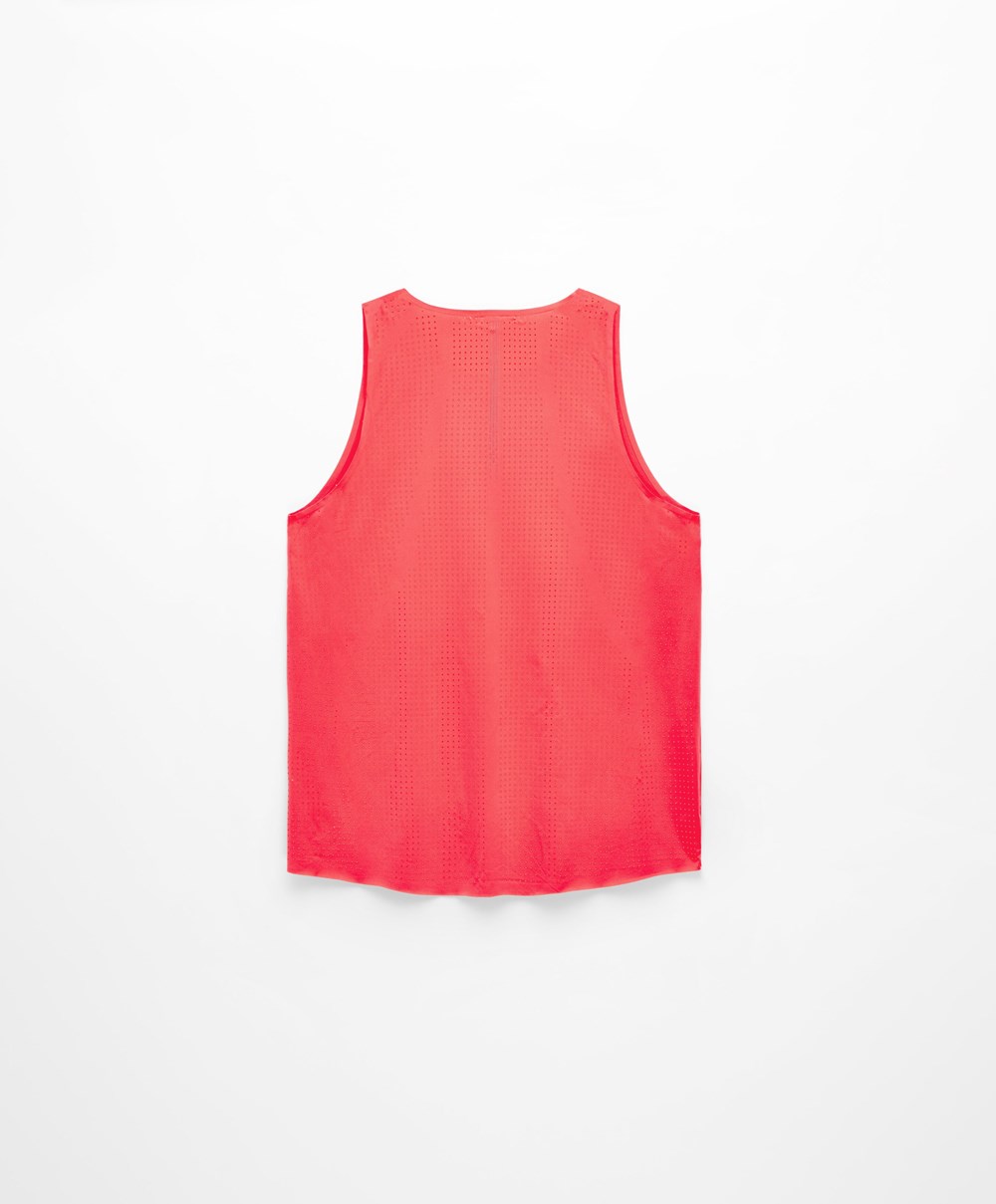 Neon Pink Oysho Microperforated Technical Sleeveless T-shirt | BAUX90452