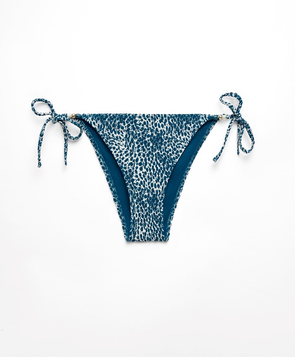 Ocean Oysho Print Medium-coverage Bikini Briefs With Ties | UXNZ95702