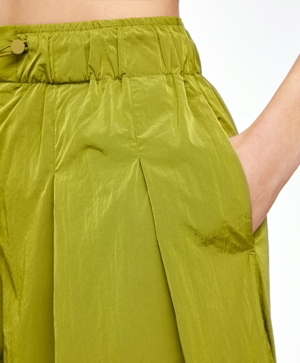 Olive Oysho Wide-leg Cargo Trousers | WFLA49735