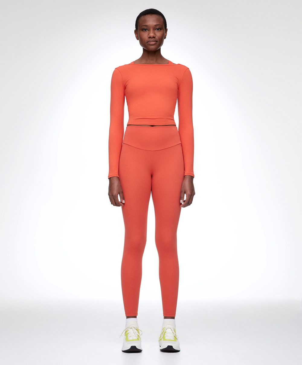 Orange Oysho Comfortlux Back Long-sleeved T-shirt | PQOW62358