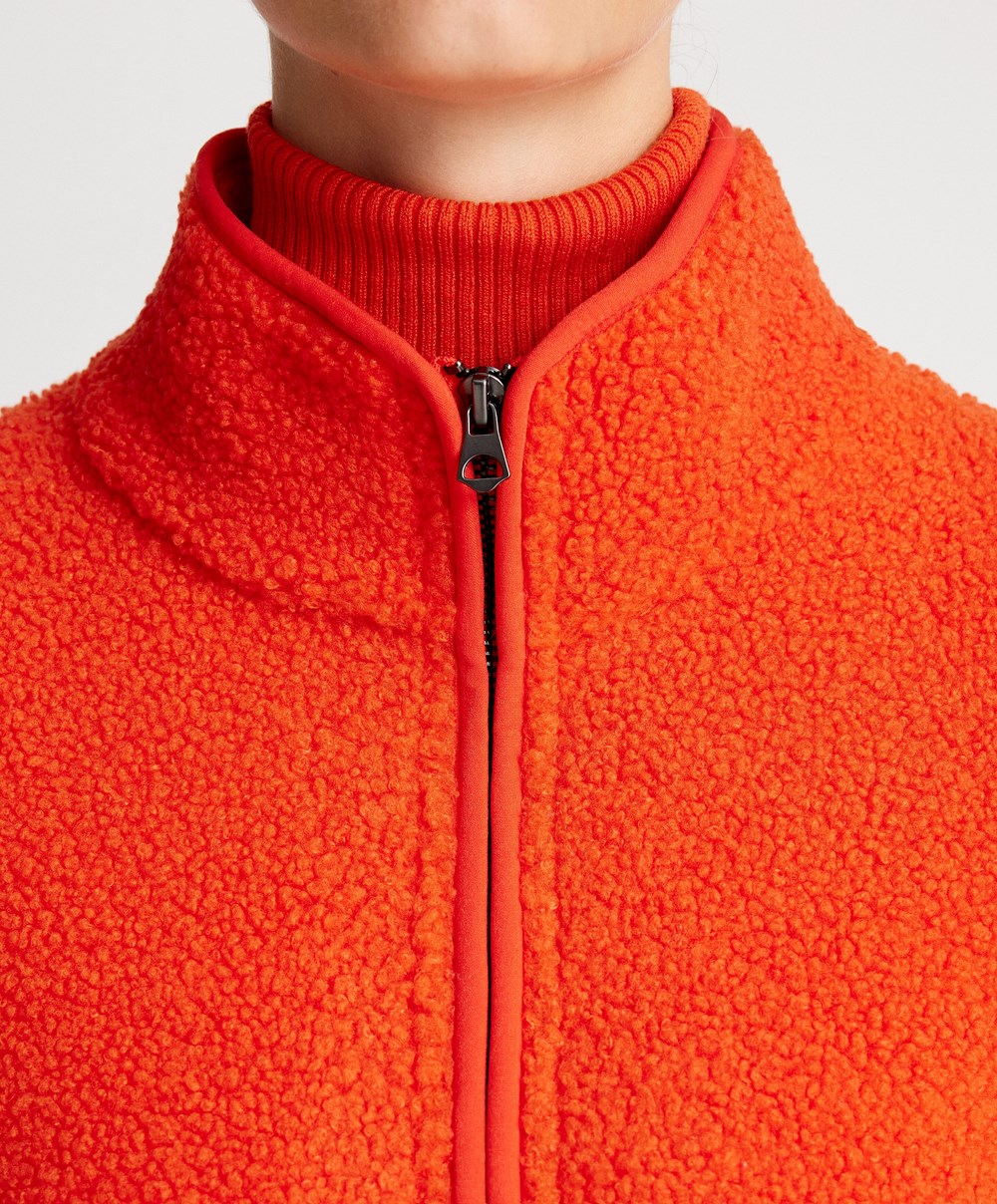 Orange Oysho Faux-shearling Sweatshirt | QAKB36945