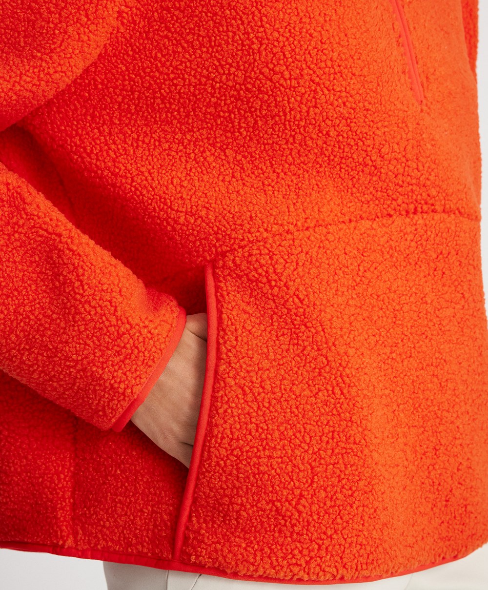 Orange Oysho Faux-shearling Sweatshirt | QAKB36945