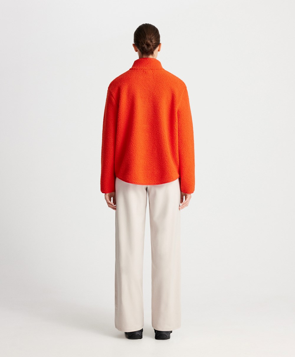 Orange Oysho Faux-shearling Sweatshirt | QAKB36945