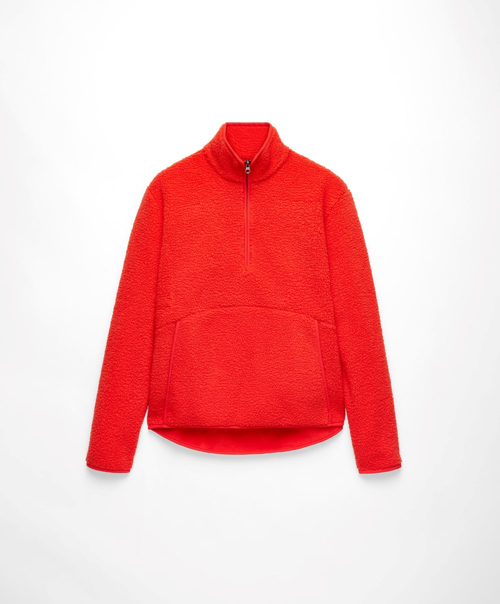 Orange Oysho Faux-shearling Sweatshirt | QAKB36945