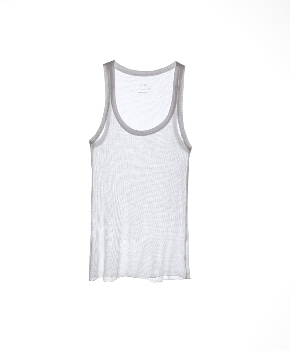 Pale Ecru Oysho Extra Fine Vest Top | WCHJ27361