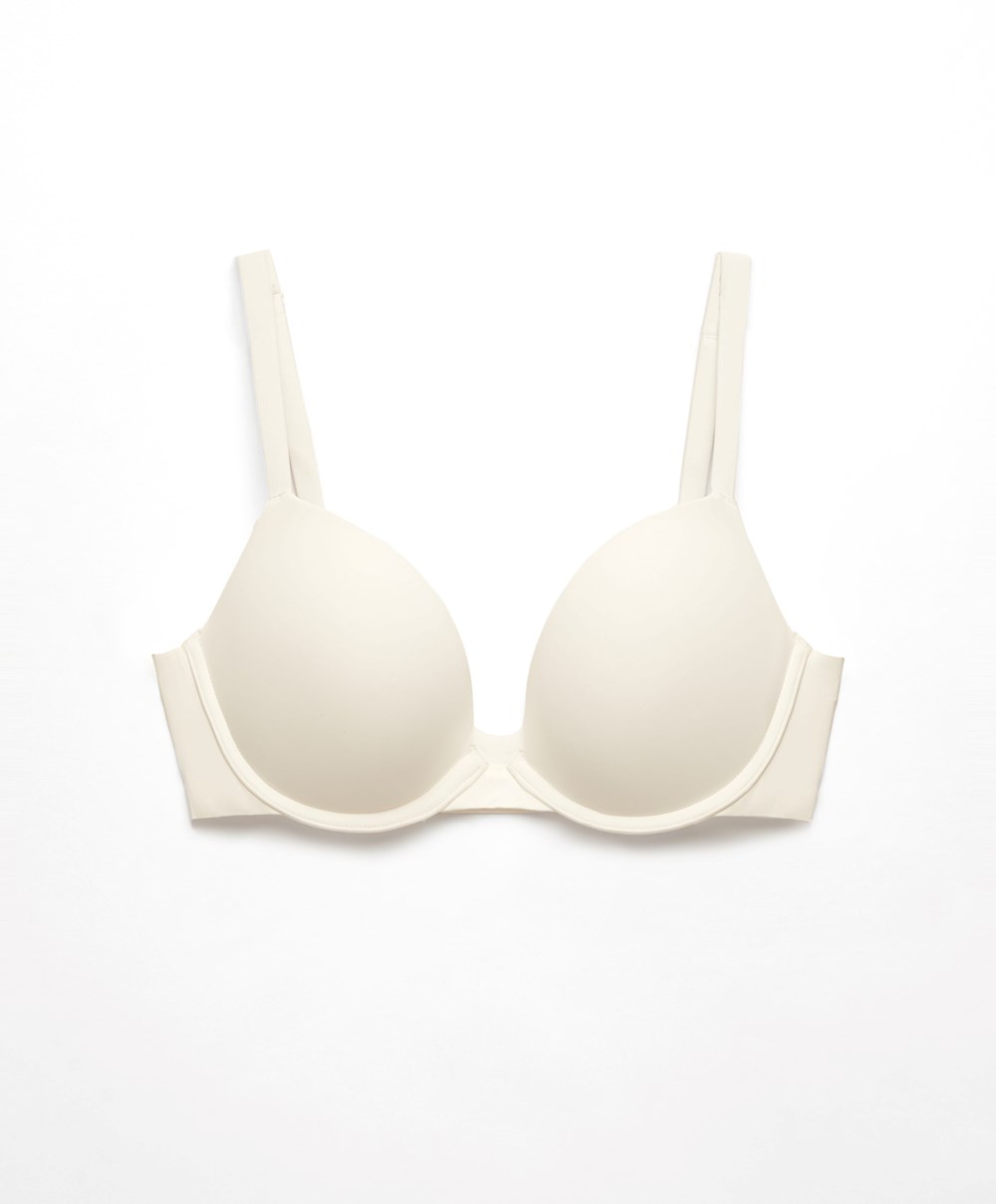 Pale Ecru Oysho Push-up Classic Bra In Polyamide | BLOE39416