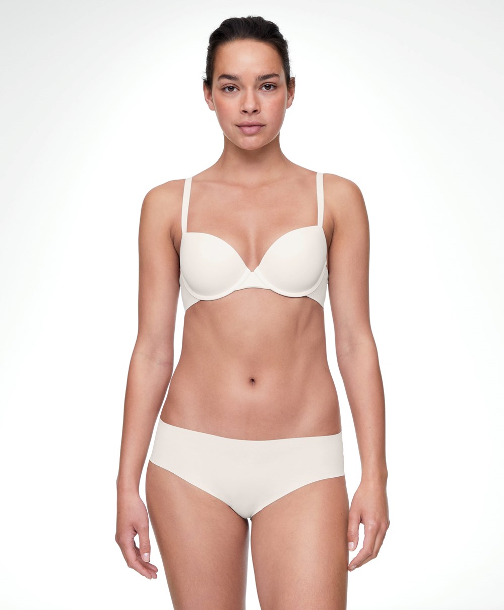 Pale Ecru Oysho Underwired Polyamide Classic Bra | NRAT23948