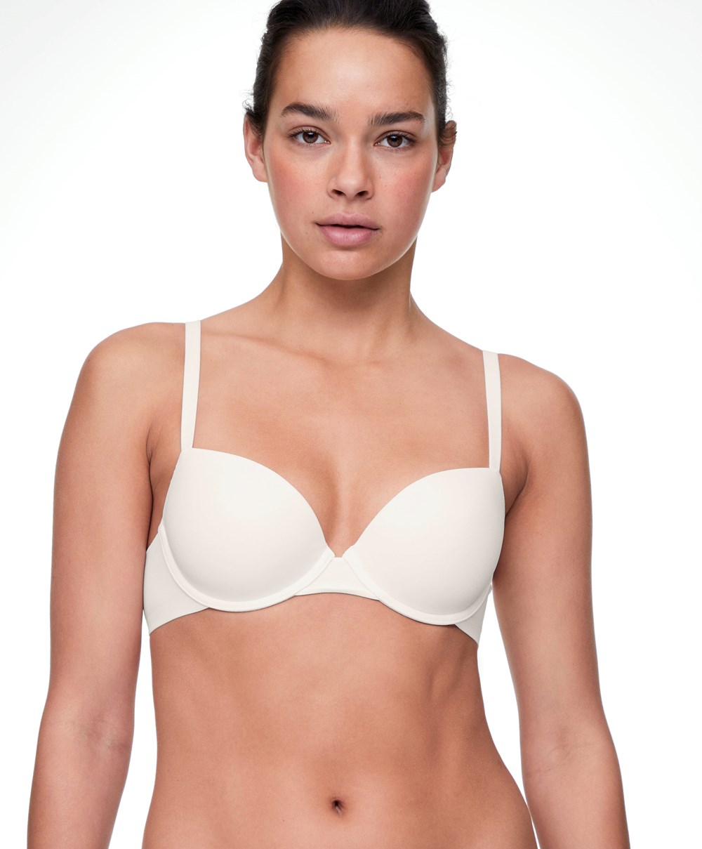 Pale Ecru Oysho Underwired Polyamide Classic Bra | NRAT23948