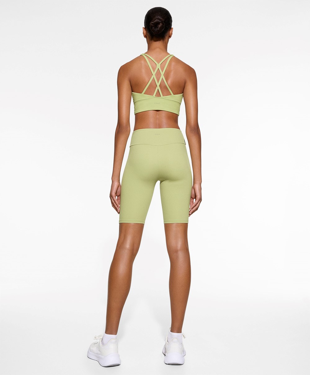 Pale Green Oysho Comfortlux High-rise 25cm Cycle Leggings | ALCK38401