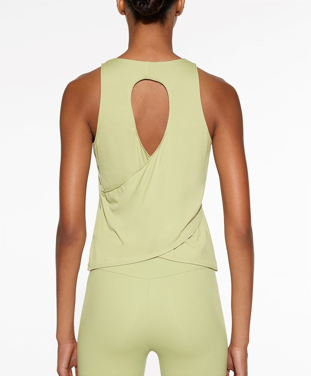 Pale Green Oysho Cross-back Comfortlux T-shirt | MHZN41567