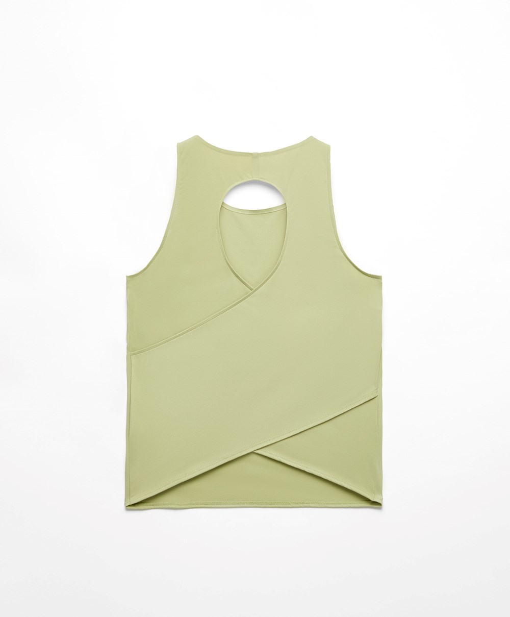 Pale Green Oysho Cross-back Comfortlux T-shirt | MHZN41567