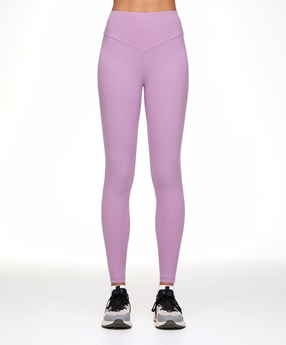 Pale Mauve Oysho Soft Compressive 65cm Ankle-length Leggings | ILHQ27381