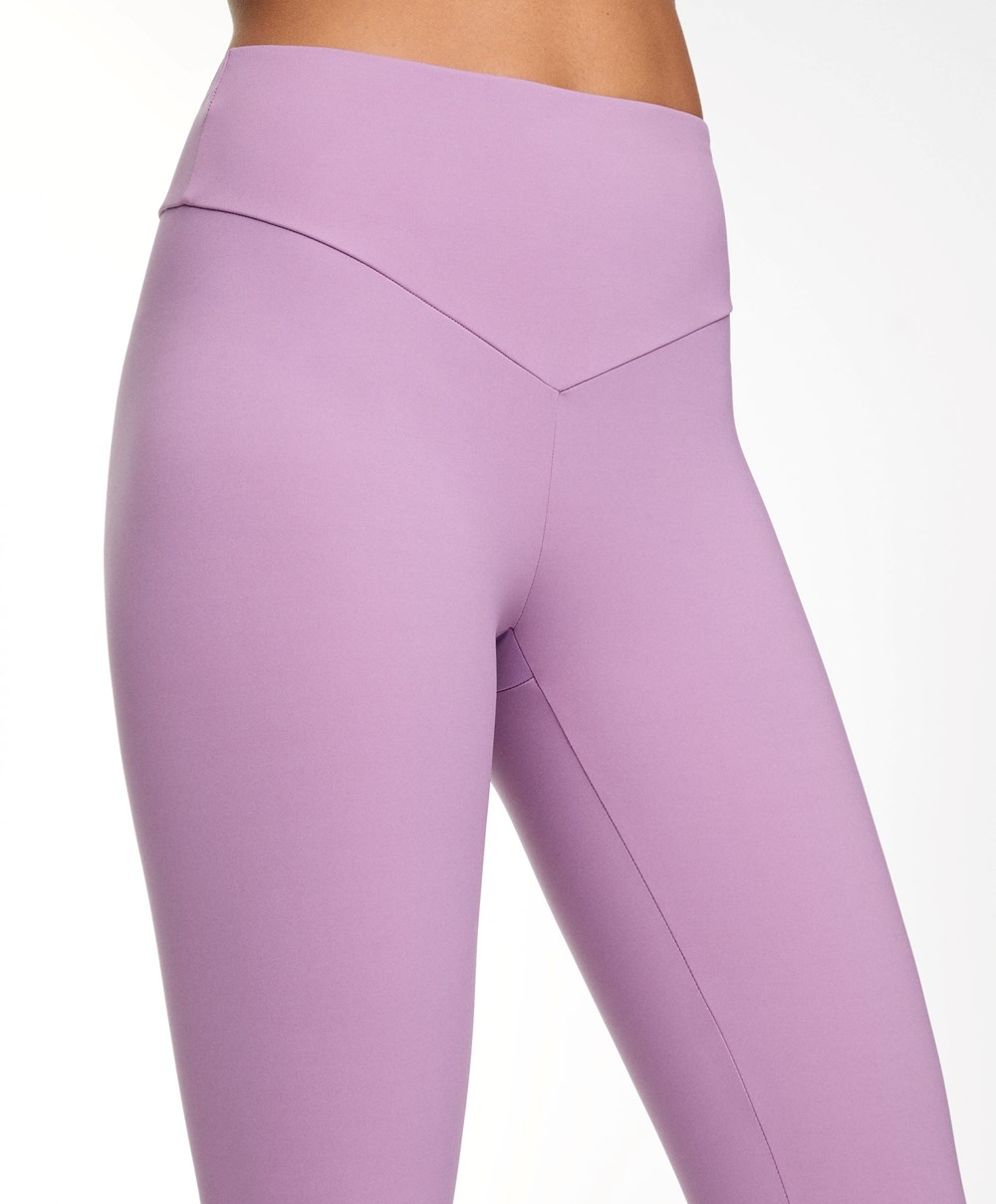 Pale Mauve Oysho Soft Compressive 65cm Ankle-length Leggings | ILHQ27381