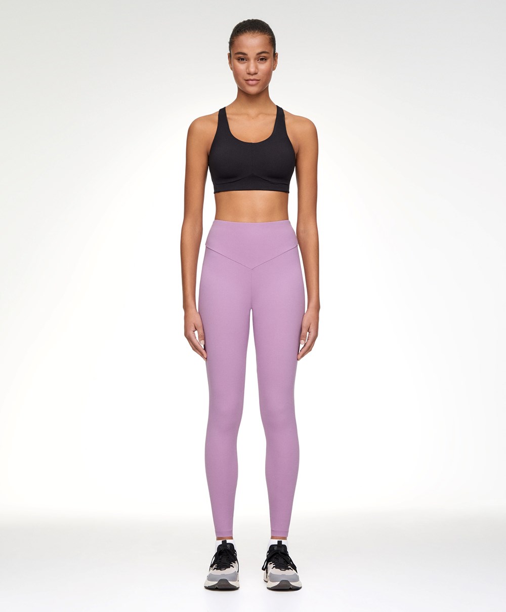 Pale Mauve Oysho Soft Compressive 65cm Ankle-length Leggings | ILHQ27381