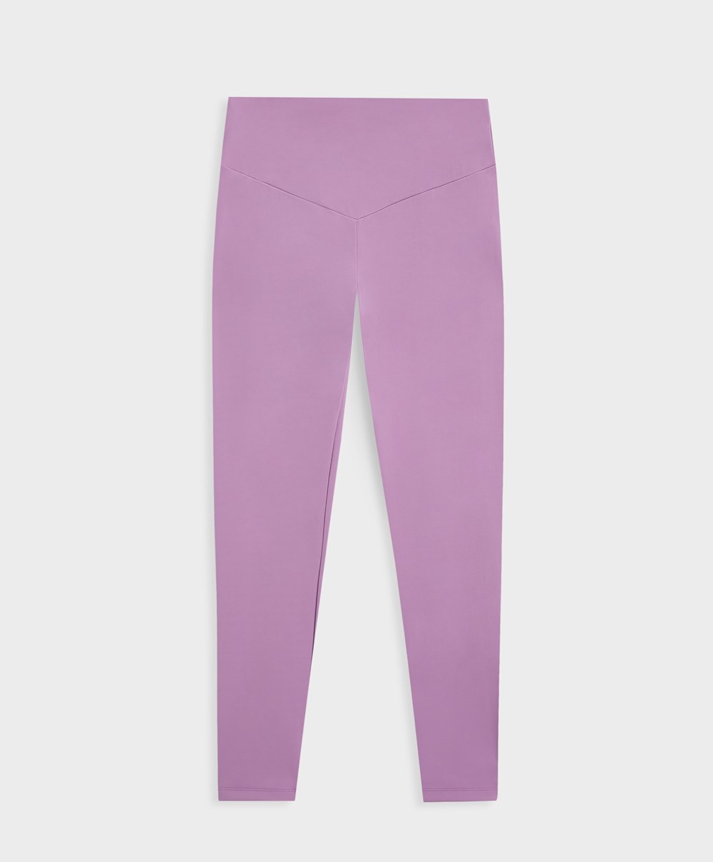 Pale Mauve Oysho Soft Compressive 65cm Ankle-length Leggings | ILHQ27381