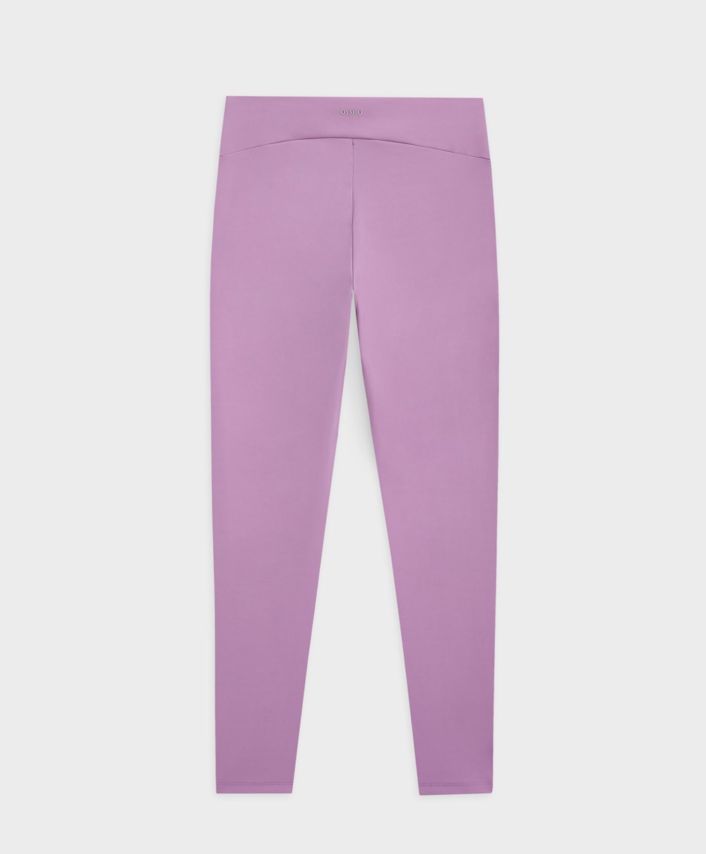 Pale Mauve Oysho Soft Compressive 65cm Ankle-length Leggings | ILHQ27381