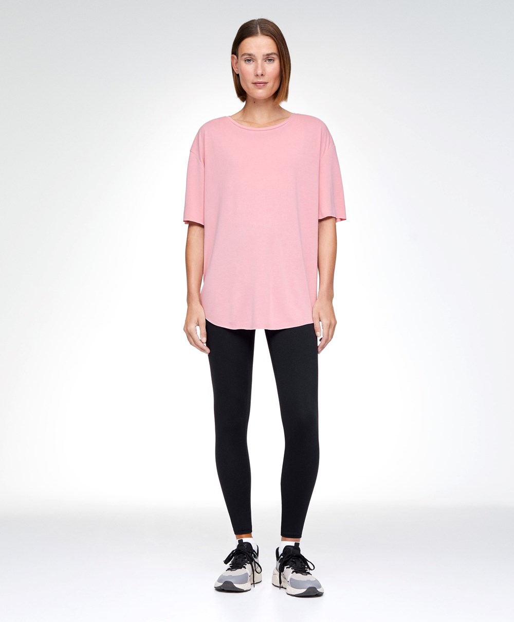 Pink Oysho Modal Short-sleeved T-shirt | YHUW58627