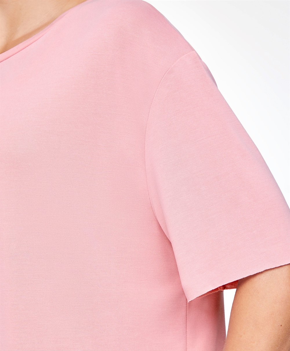 Pink Oysho Modal Short-sleeved T-shirt | YHUW58627