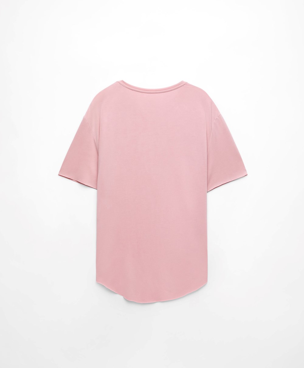 Pink Oysho Modal Short-sleeved T-shirt | YHUW58627