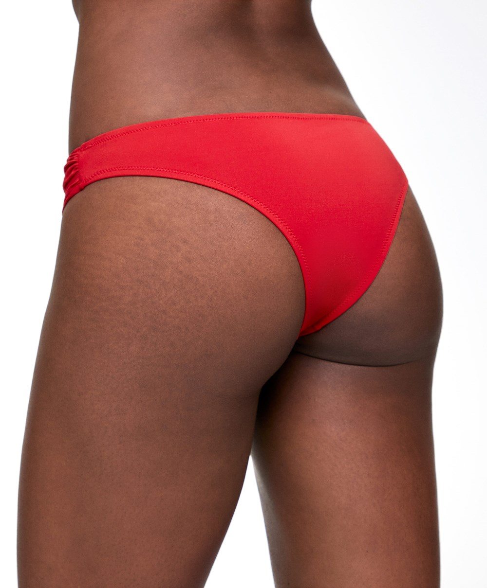 Red Oysho Brazilian Bikini Bottoms | IXMD38017