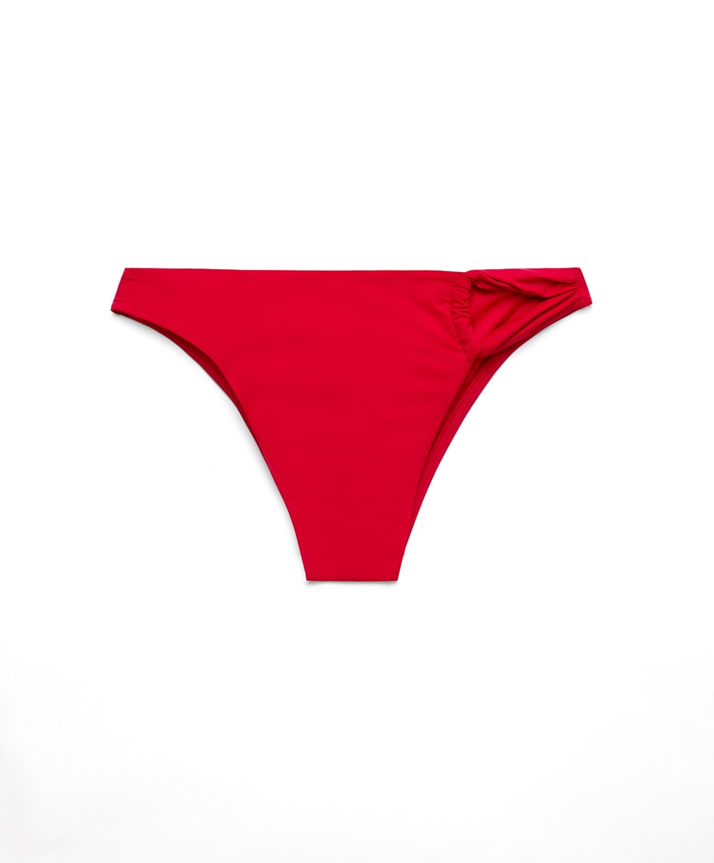 Red Oysho Brazilian Bikini Bottoms | IXMD38017