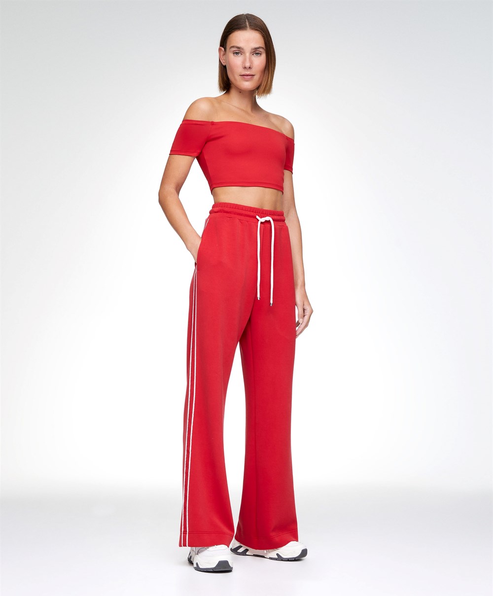 Red Oysho Comfortlux Off-the-shoulder Top With Cups | LFXT92163