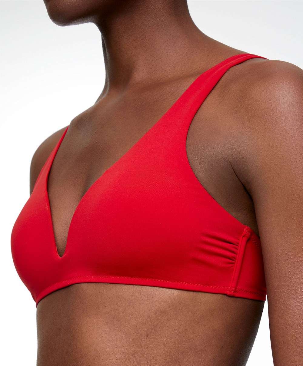 Red Oysho Halterneck Bikini Top | HFYR57903