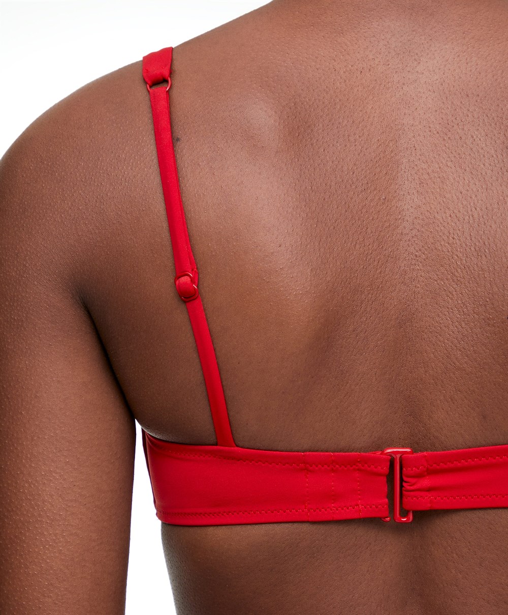 Red Oysho Halterneck Bikini Top | HFYR57903