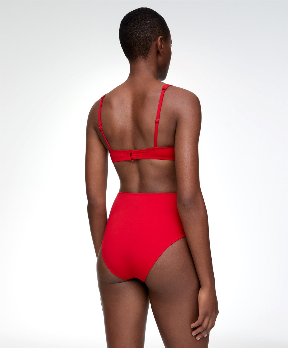 Red Oysho Halterneck Bikini Top | HFYR57903