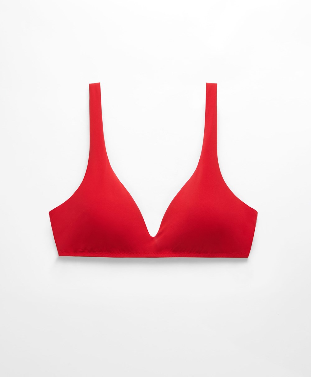 Red Oysho Halterneck Bikini Top | HFYR57903