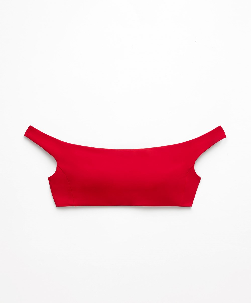 Red Oysho Off Shoulder Bikini Top | WDUJ27390