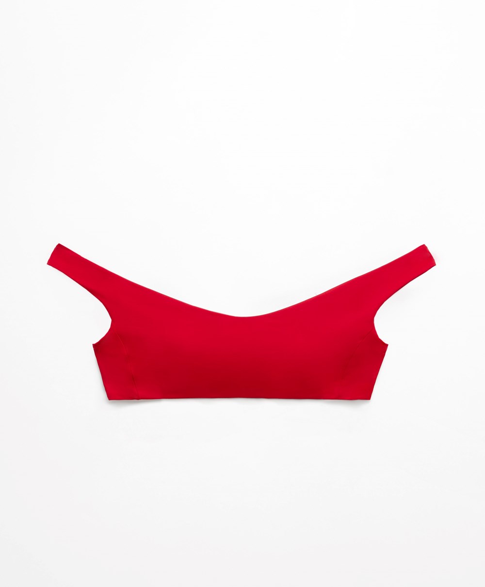 Red Oysho Off Shoulder Bikini Top | WDUJ27390