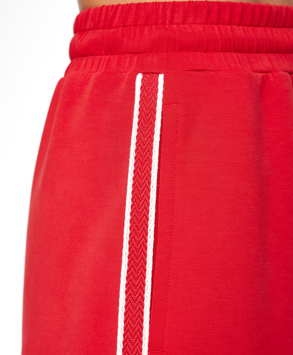 Red Oysho Stripe Modal Flare Trousers | AXUN39210