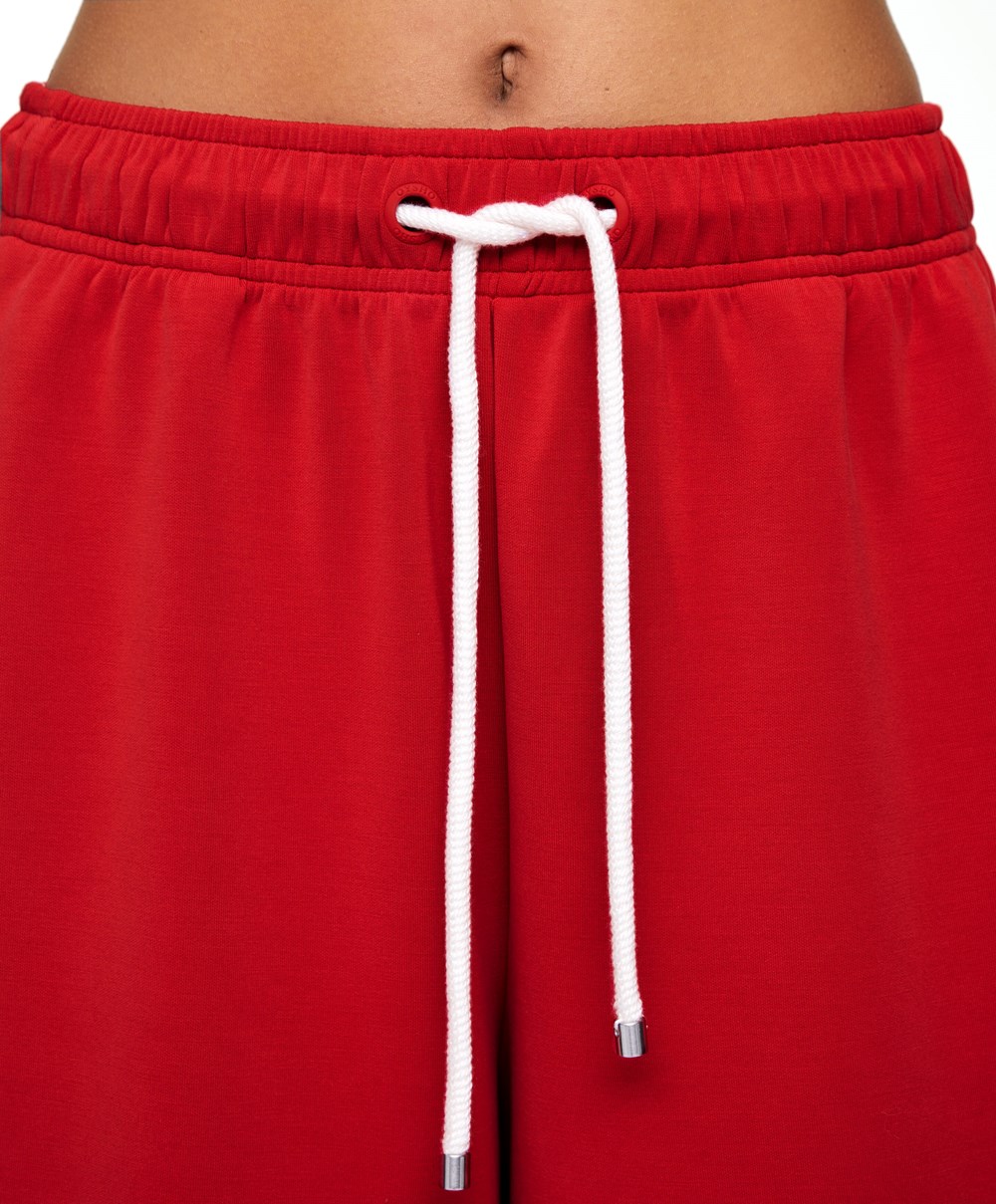 Red Oysho Striped Soft Touch Modal Bermuda Shorts | QIYF21905