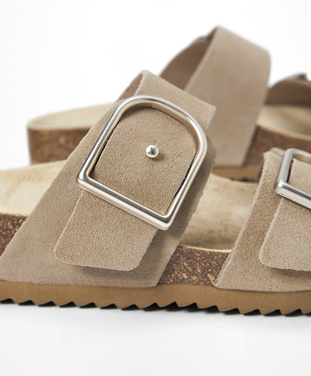 Sand Oysho Buckle Sandals | JRYU98741