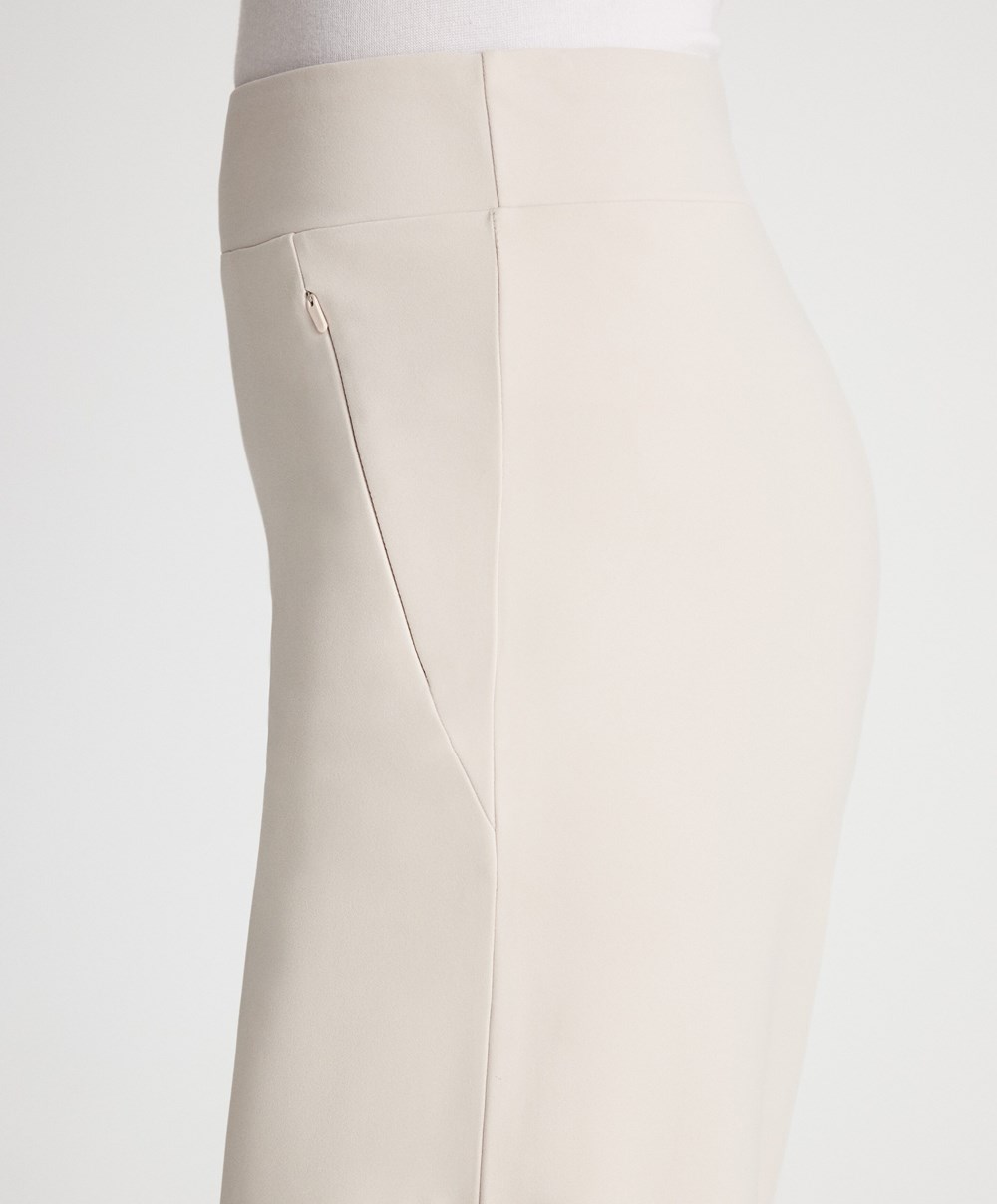 Sand Oysho Warm Straight Trousers | IERQ29461