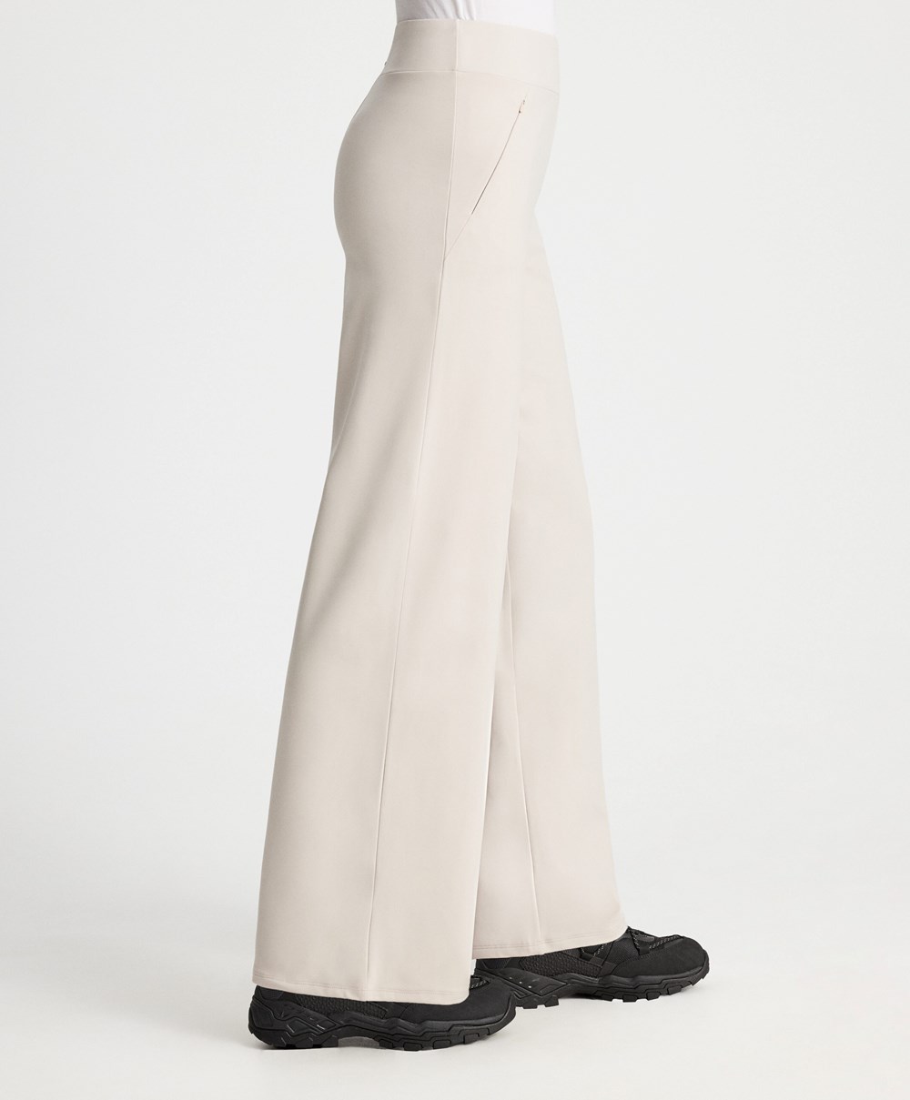 Sand Oysho Warm Straight Trousers | IERQ29461