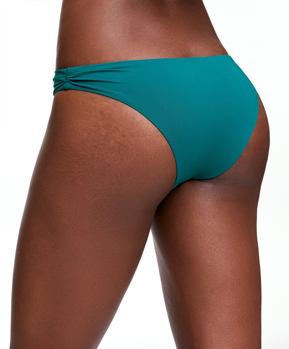 Sapphire Green Oysho Ruched Medium-coverage Bikini Briefs | XGAW80471