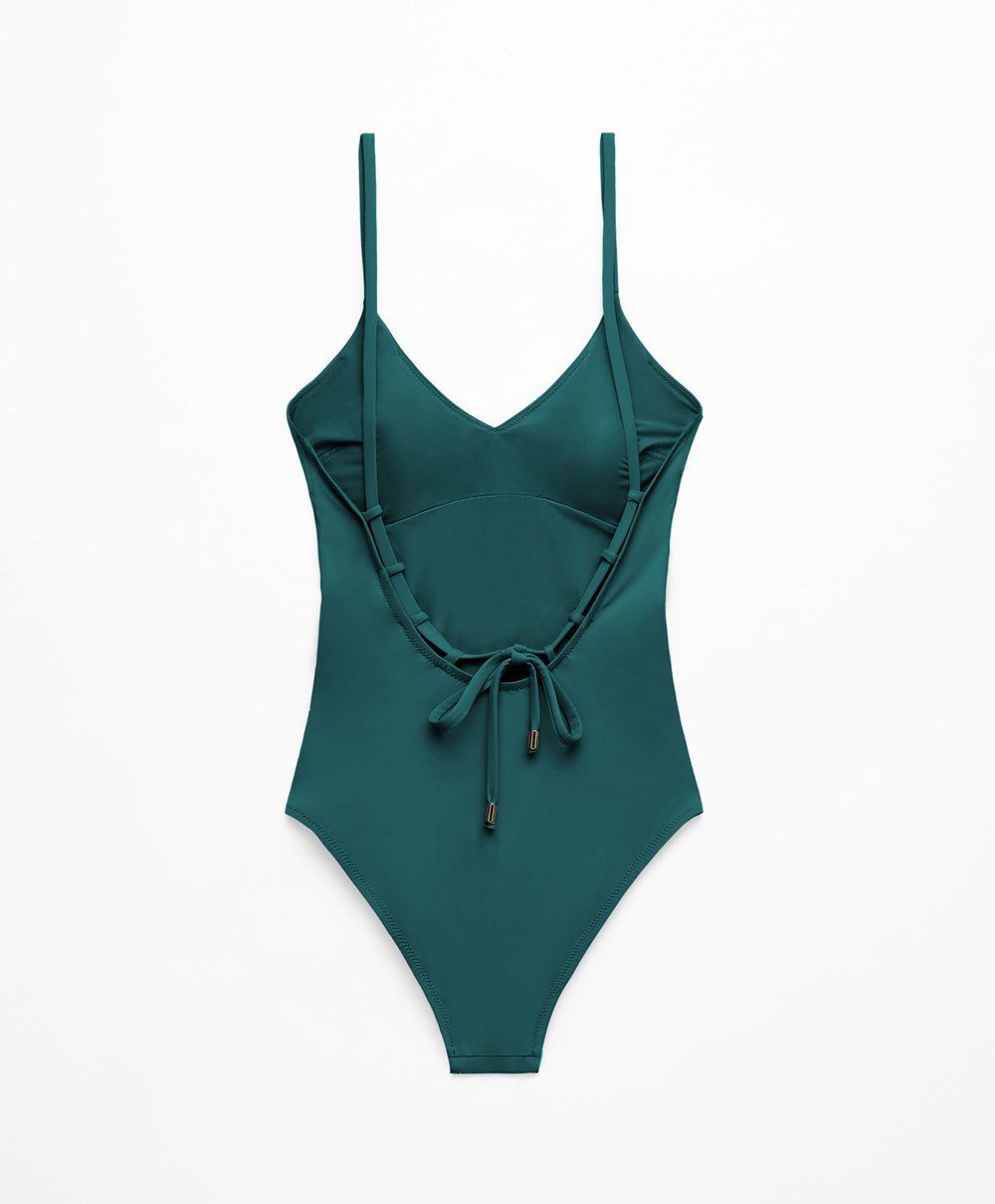 Sapphire Green Oysho Triangle Swimsuit | DFGH17529